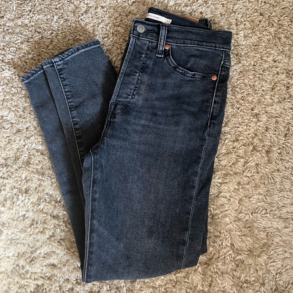 Levi straight Jean dark gray color